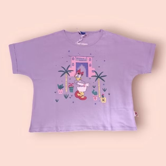 DAISY DUCK Kaos Crop Anak Perempuan Size (12-13 Tahun)/Crop Top Anak Perempuan/Atasan Anak Perempuan