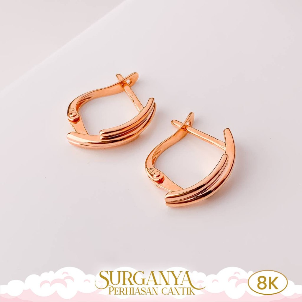 Macan Gold Anting Emas Muda Kadar 8K - Anting Model Clep Variasi