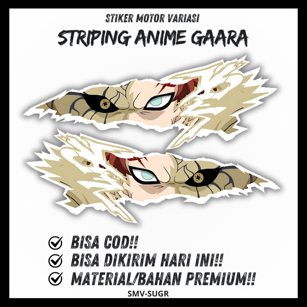 Stiker Striping Kazekage Gaara Sticker Anime Naruto Universal Kanan Kiri