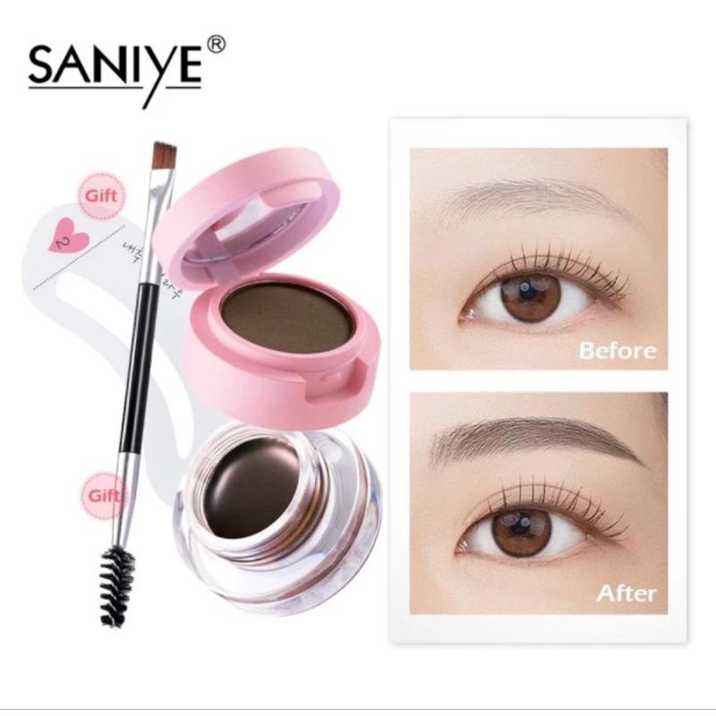 SANIYE EyeBrow Powder & Gel Natural Color Long lasting 24H Waterproof - Saniye 4in1 Eyebrow Powder &