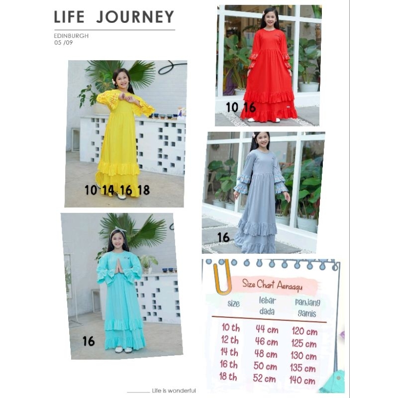 ✅Ready sale Gamis dress panjang anak perempuan /muslim long dress aeraaqu