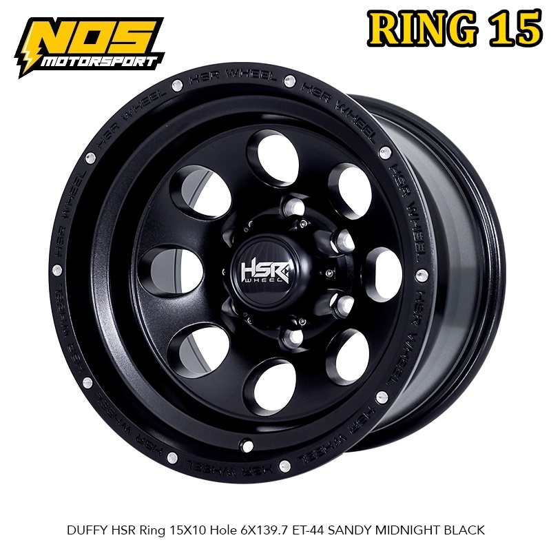 VELG OFFROAD RING 15 HSR DUFFY LEBAR 10 PCD 6X139,7 ET-44 SANDY MIDNIGHT BLACK - HARDTOP