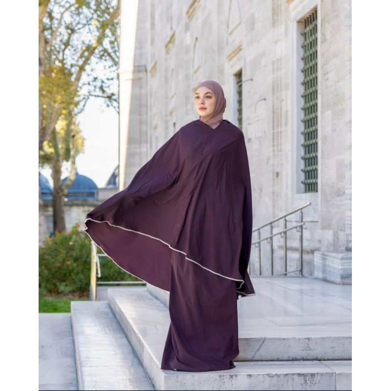 Sabeen Prayer Set HL - Mukena Travel Soft Parasut Polos by Heaven Lights