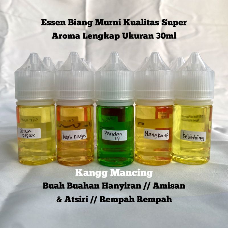 Essen Biang Murni Aroma Lengkap Buah Buahan Hanyiran Amisan Atsiri Ukuran 30ml Aroma Tajam dan Tahan