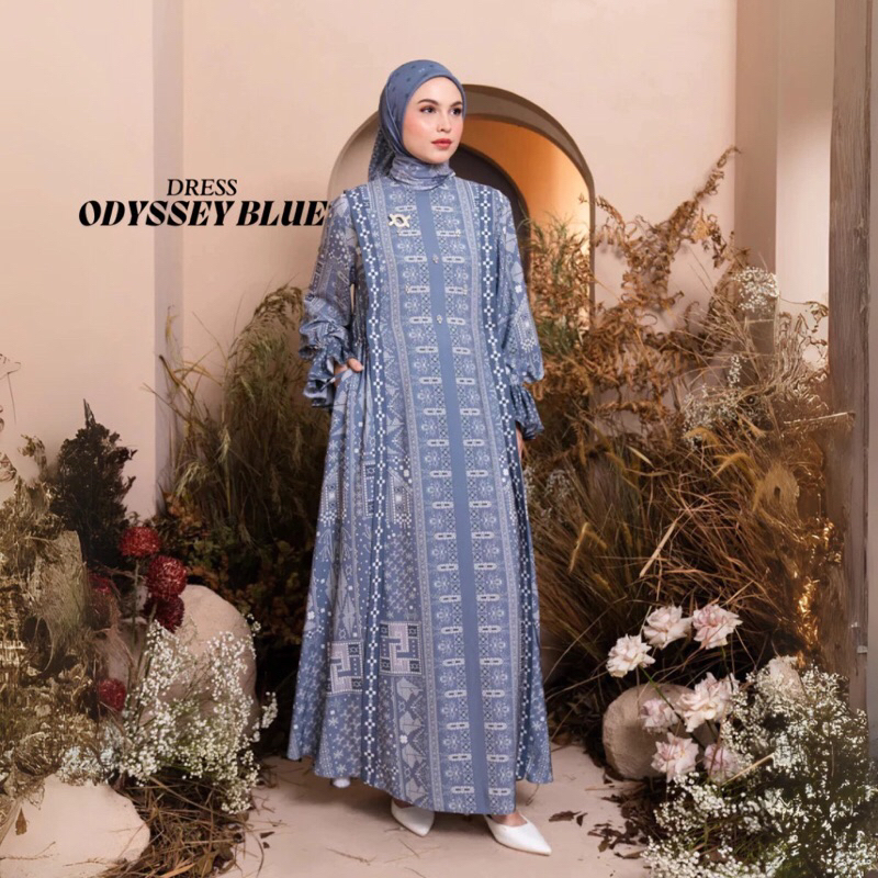 READY WEARING KLAMBY - Senggala Dress Odyssey Blue Size S
