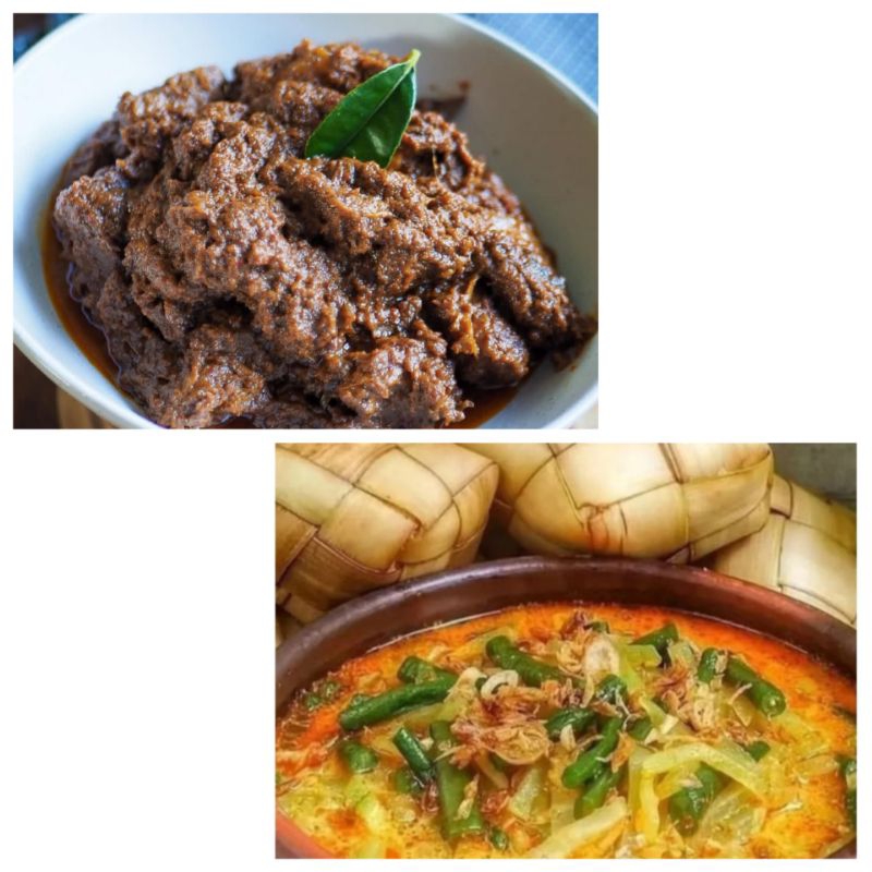 

Paket hemat ketupat, rendang sapi dan sayur godog