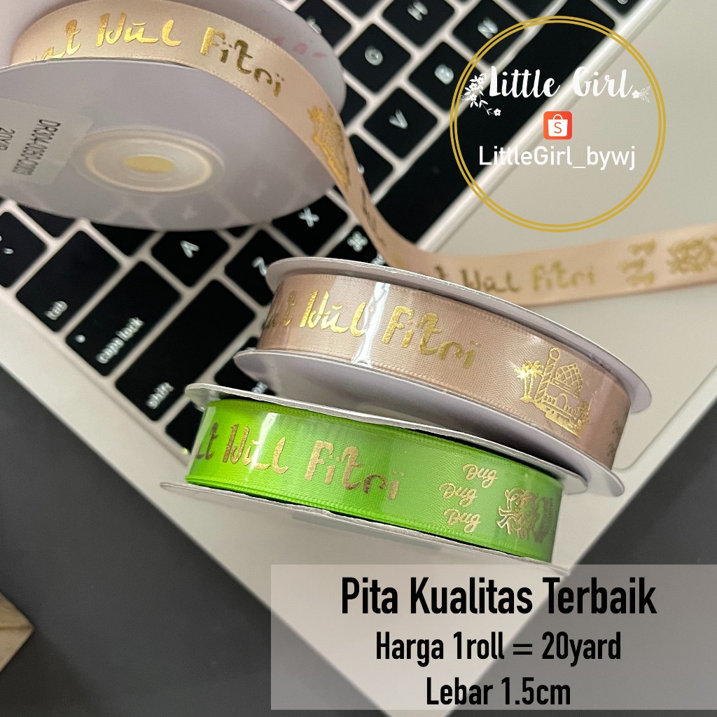 

Pita Roll - Lebar 1.5cm - Panjang 20 yard - Selamat Idul Fitri - Pita Satin Kualitas Terbaik Sablon Bagus - Little Girl Shop