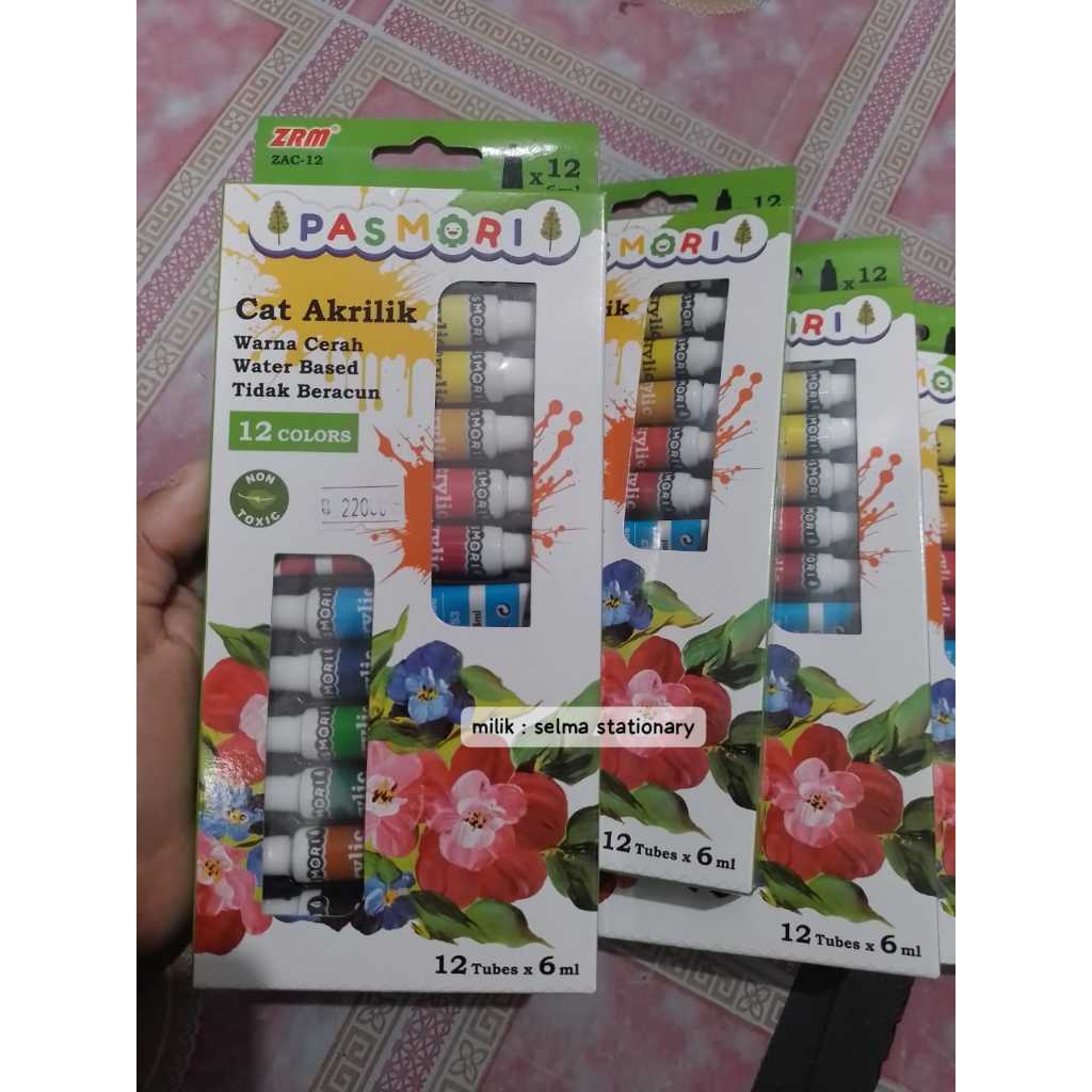 

CAT AKRILIK PAS MORI 6ML 1SET=12WARNA
