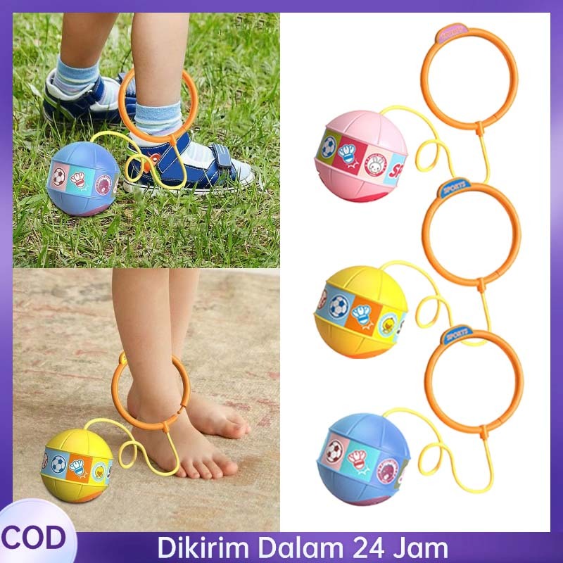 1set Mainan Anak Kecil Mainan Anak Tarik Jalan Mengembangkan Koordinasi Mata Dan Tangan Jumping Ball