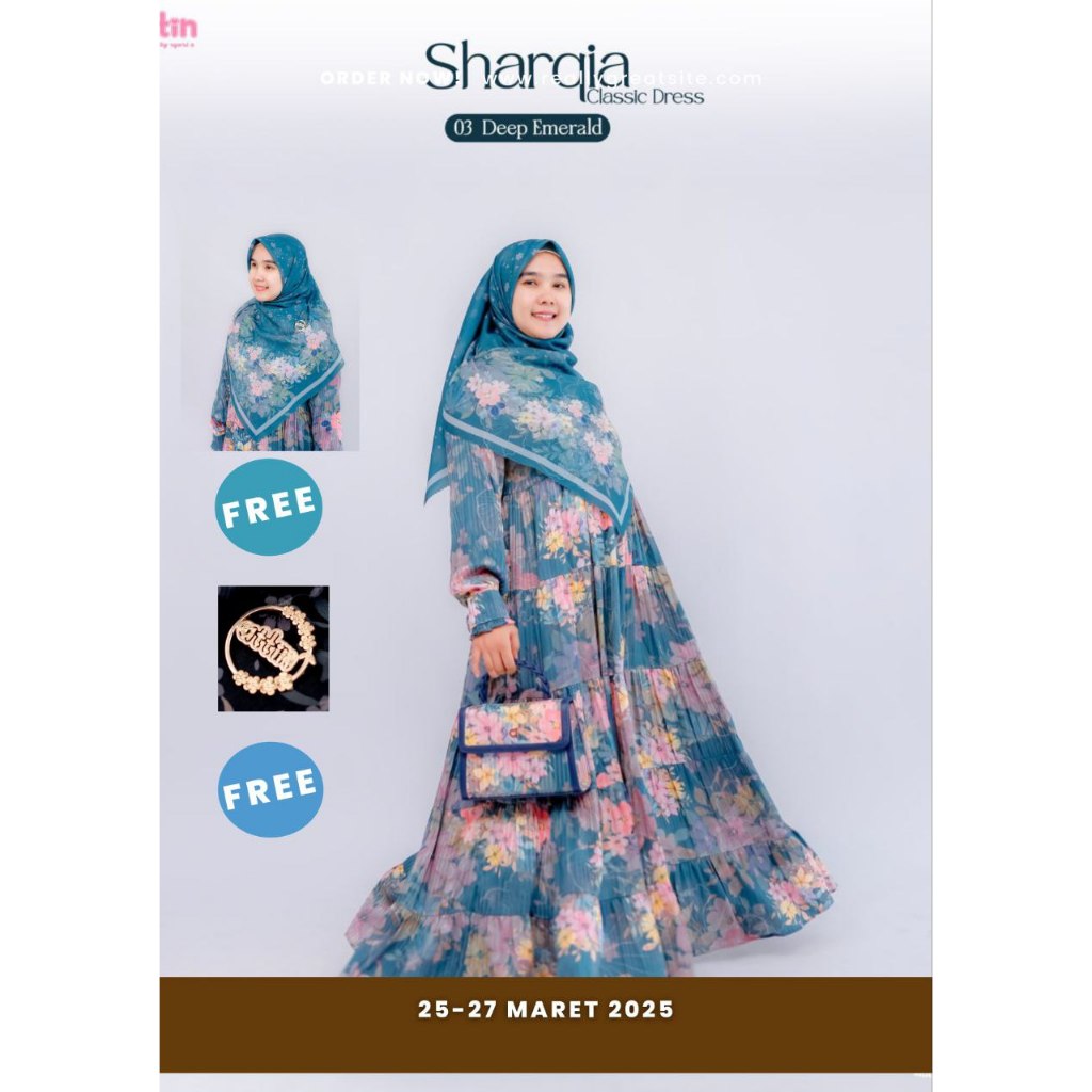 ATTIN - Sharqi Sharqia Gamis Seragam keluarga/Sarimbit Lebaran/ baju Lebaran Keluarga/baju couple