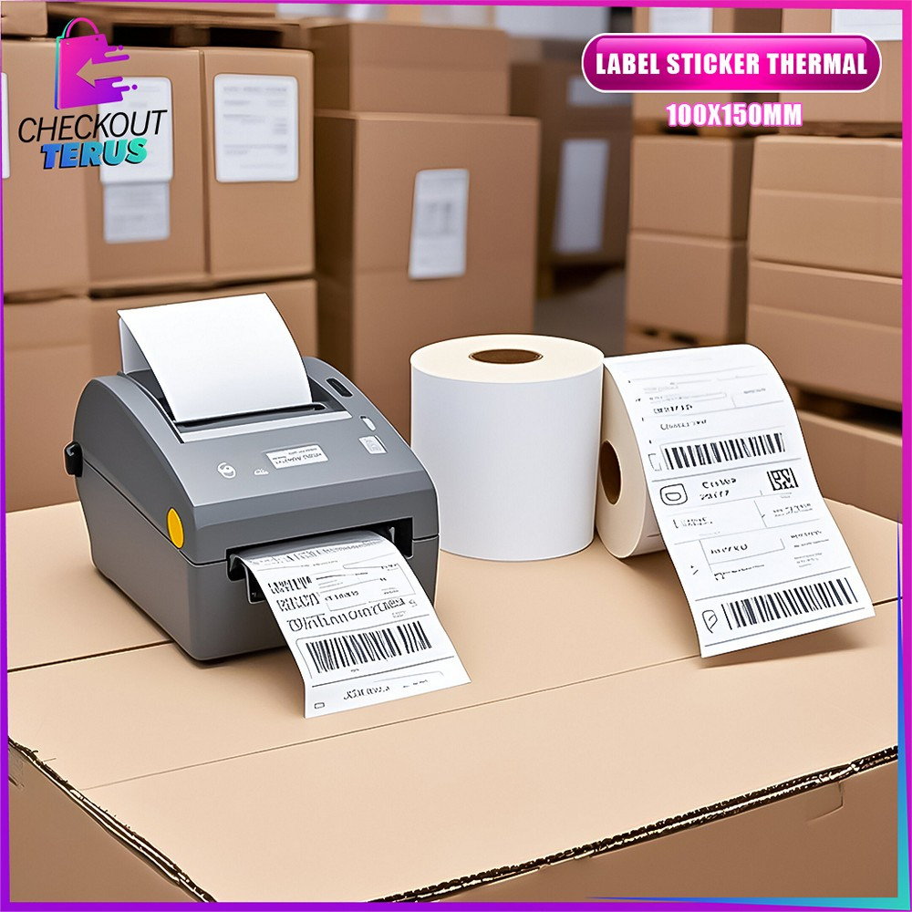 

CT A72 Label Sticker Thermal 100x150MM Isi 500 LEMBAR Kertas Printer Kertas Stiker Resi Label Barcode Kertas Thermal Serbaguna