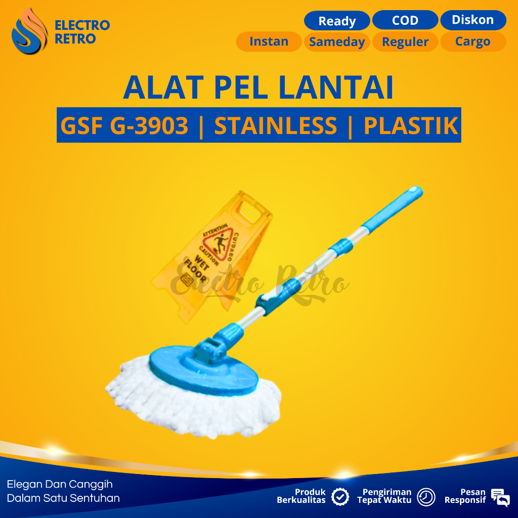 ALAT PEL LANTAI PRAKTIS GSF G-3903 ALAT PEMBERSIH LANTAI STAINLESS KAIN PEL-PELAN LANTAI