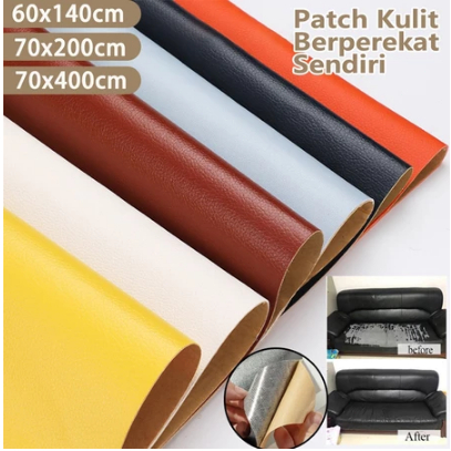 Kulit PU Langsung Tempel Berperekat 1 Roll Stiker Untuk Bangku Sopa Dah Ada Lem Nya Ukuran 60 x 140 
