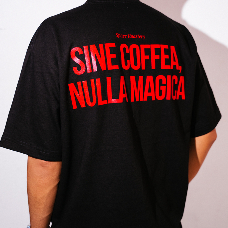 SINE COFFEA, NULLA MAGICA OVERISZED T-SHIRT by Space Roastery