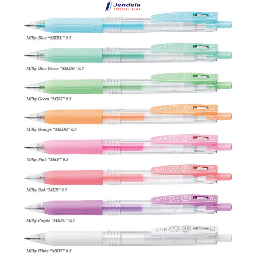 

Pulpen Zebra Sarasa Clip Milky Pulpen Sultan Series Colour 0.5mm Retractable GelPen Pigment Gel Ink Alat Tulis Sekolah Kantor ATK