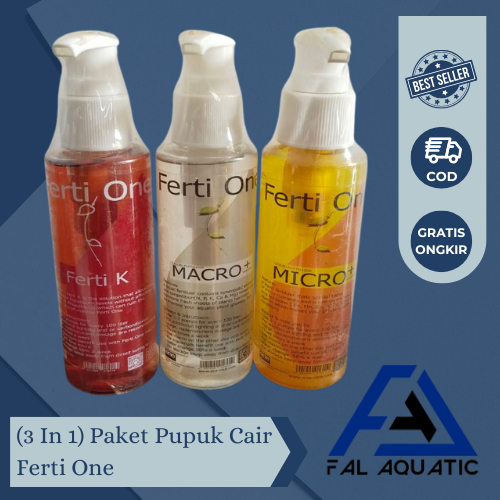 (3 In 1) Paket Pupuk Cair Ferti One 100 ml / Pupuk Cair Aquarium Aquascape/Ferti One Macro+/Ferti On