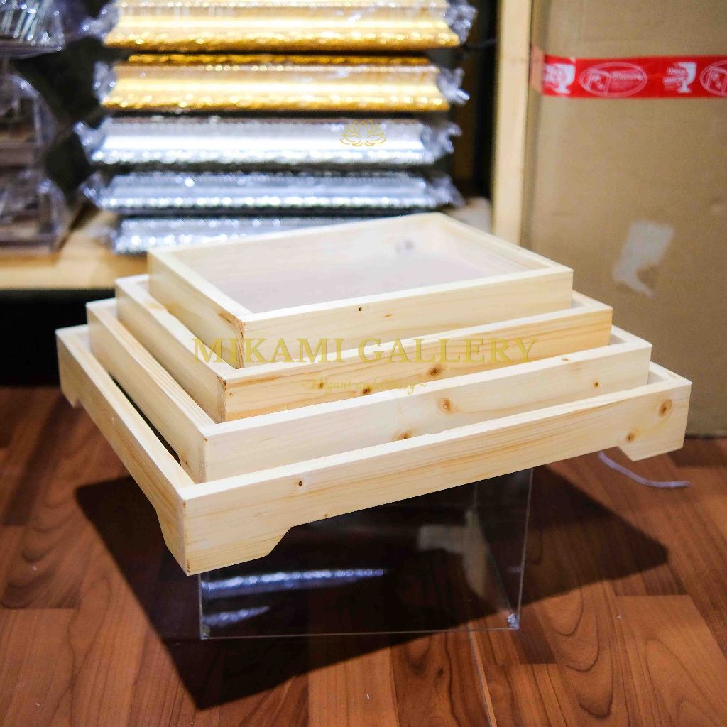 Baki Hantaran | Baki Kayu Akrilik| Baki Rustic Seserahan