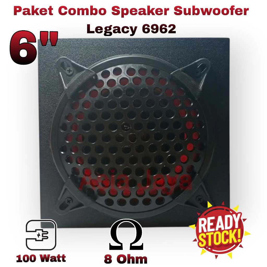 Paket Combo Speaker Subwoofer LEGACY 6 Inch  LG 6962 + Box Speaker 6 Inch +Tutup Speaker Ram 6 Inch