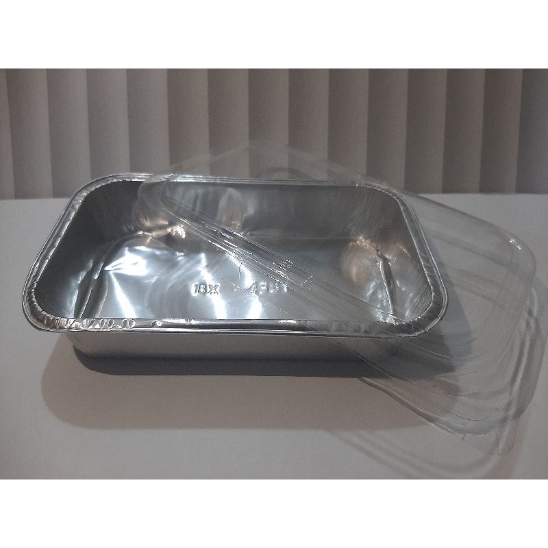 (Isi 10) Alumunium Foil + Tutup BX 4381 / Aluminium Tempat Salmon Mentai Macaroni Schotel Panggang