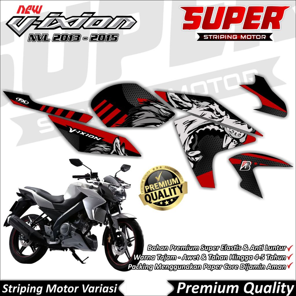 Stiker Vixion NVL Anti Luntur keren Striping Vixion Lighting Striping Yamaha Vixion NVL Serigala