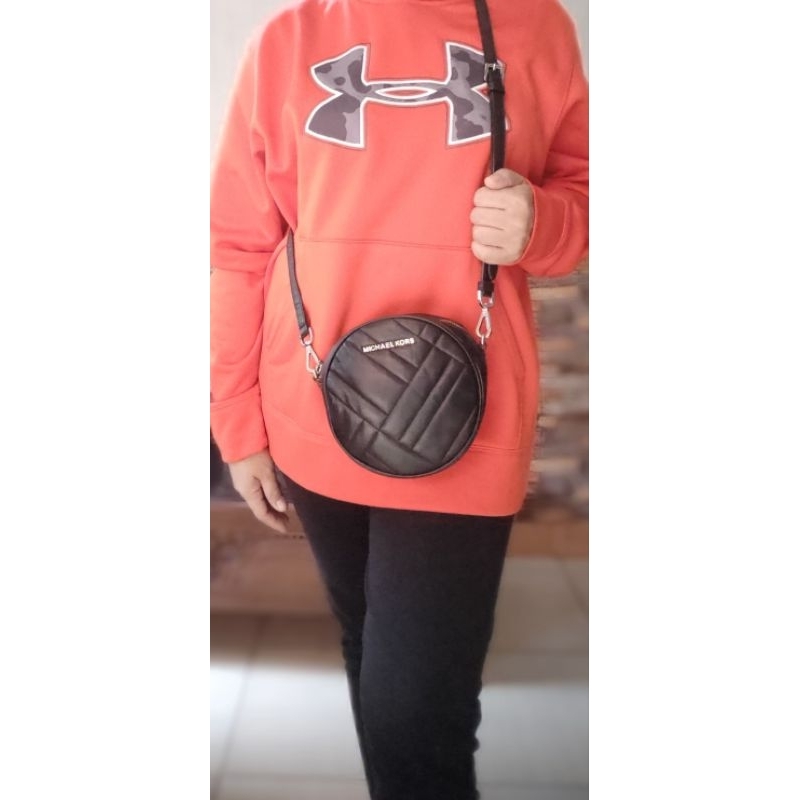 Preloved tas selempang wanita, bahan kulit halus, MK slingbag
