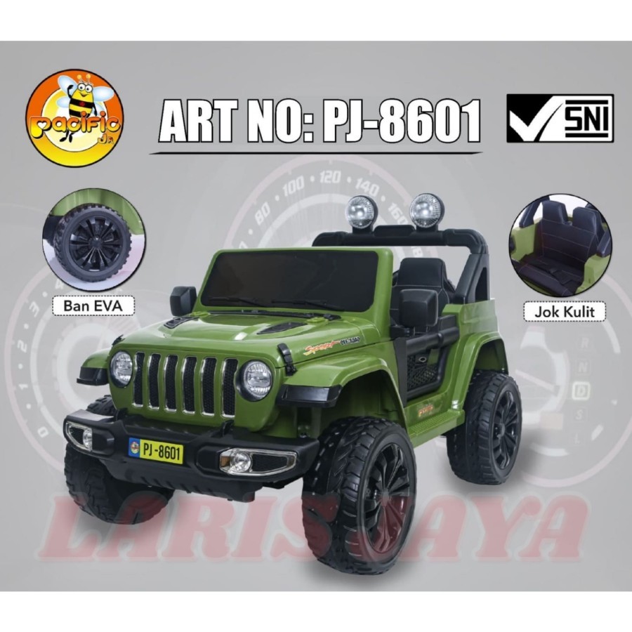 MOBIL AKI ANAK JEEP EXOTIC 8601 BAN KARET EVA MOBILAN AKI JEEP BESAR BAN KARET