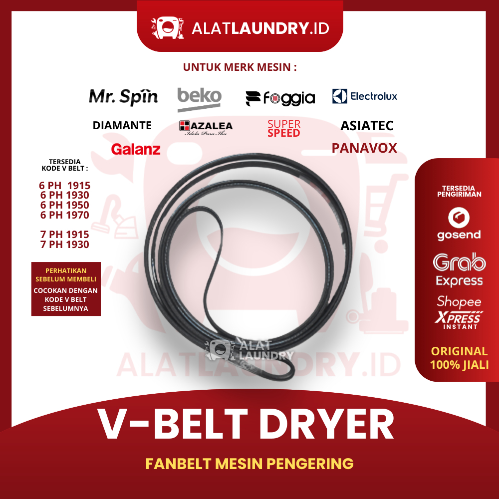 Vbelt dryer Drum Jiali 6ph 1930 || 6PH 1915 || 6PH 1930 || 6PH 1950 || 6PH 1970 || 7PH 1915 || 7PH  