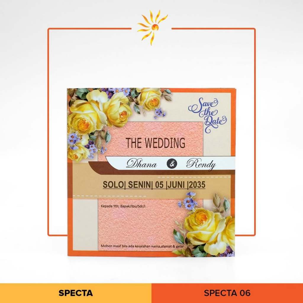 

Blangko Undangan Pernikahan / Wedding Invitation SPECTA 06 / 08 / 011 - ISI 100 PCS (BLANGKO KOSONG) - Sun Graphic