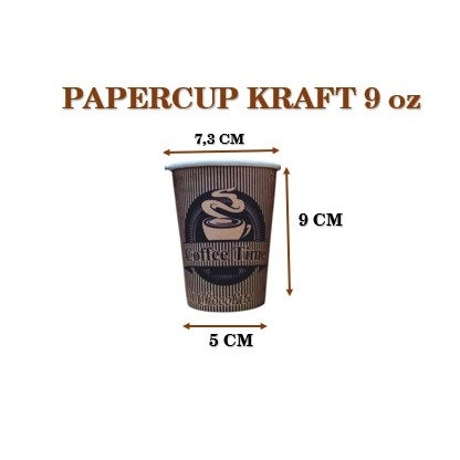 Hot Paper Cup Craft 9oz 220ml / Gelas Kertas Minuman Panas / Paper Cup Polos PREMIUM.....