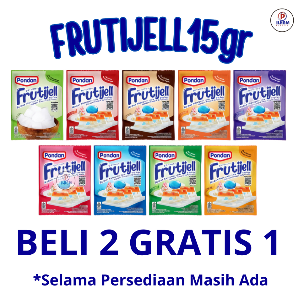 

Pondan Frutijell 15GR Jelly Powder / Pondan Jelly / nutrijell / Jelly Powder Agar Agar Bubuk