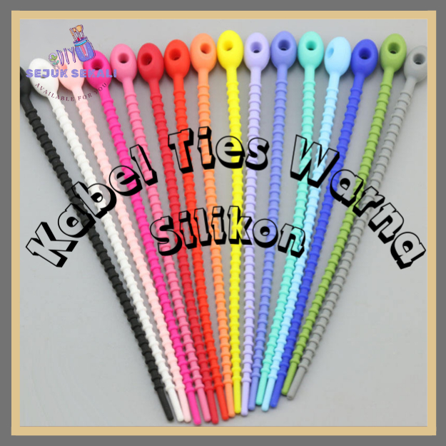 

Kabel Ties Warna / Tali Karet Silikon / Pengikat Kabel Multifungsi Ukuran 17cm&21cm