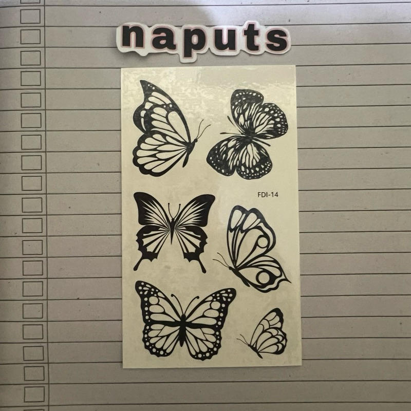Tato Kupu kupu hitam - Tatto Temporer Butterfly , Tato temporary Stiker Tato Halal Dewasa