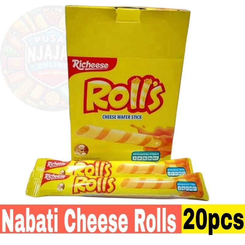 

Richeese Nabati Rolls 5,5gr Box isi 20pcs Rasa Keju