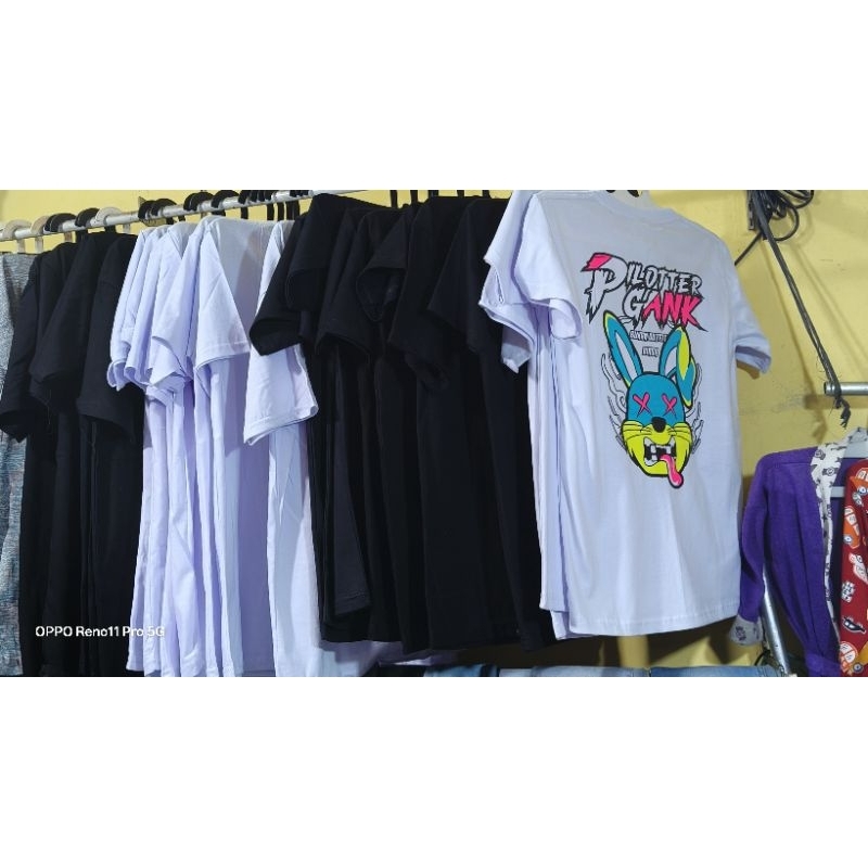Kaos Piloter Hitam/Putih S M L