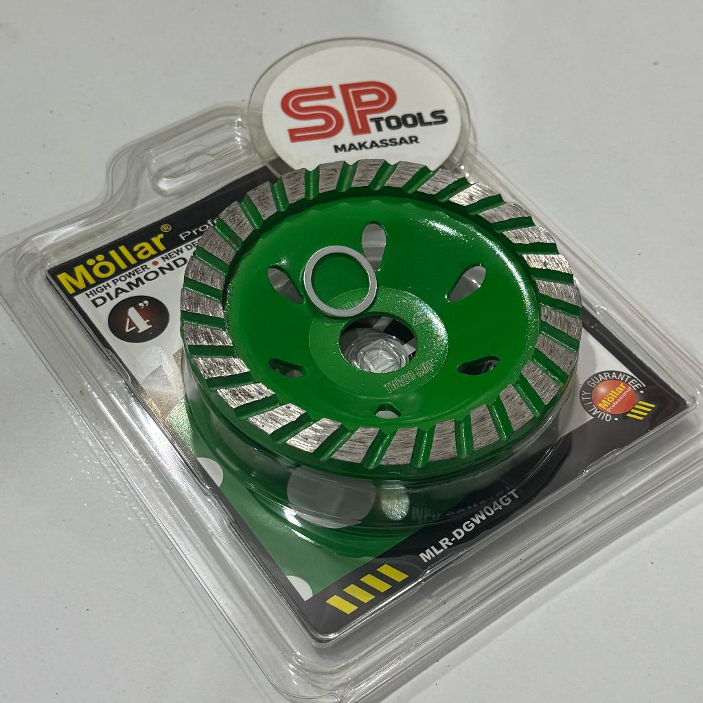 DIAMOND GRINDING CUP / MATA GURINDA GERINDA MANGKOK AMPLAS TEMBOK BETON 4" 4 INCH TURBO MOLLAR