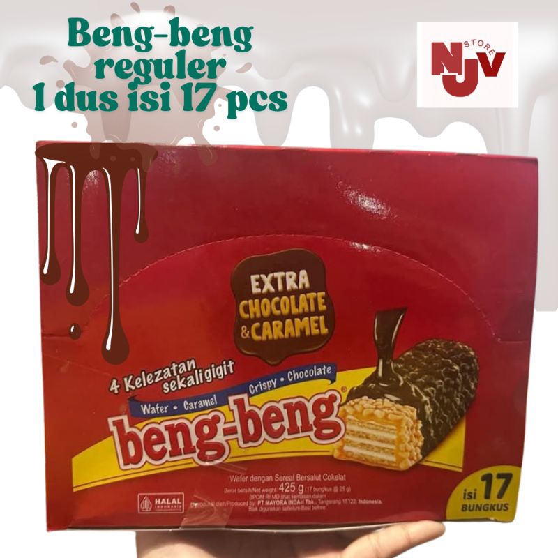 

NEW Beng-Beng Wafer Caramel Crispy Chocolate – 1 Box Isi 17 Pcs (25gr)