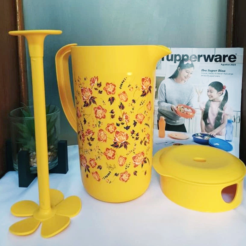 Sale  Tupperware STRING ROSETTA PITCHER 2 LITER warna Kuning Jug Teko Tupperware Tempat Air Minum Wa