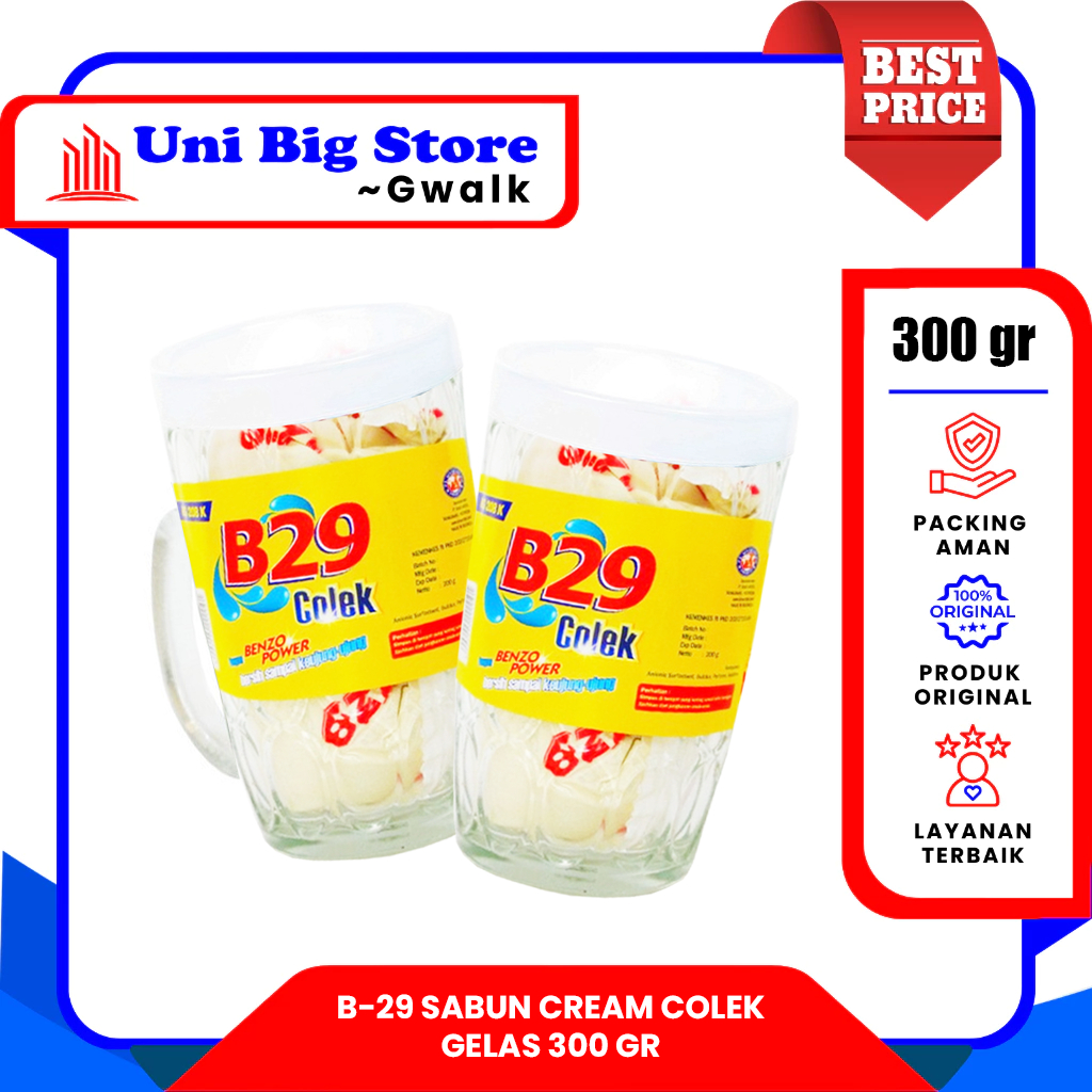 B29 B-29 SABUN CREAM COLEK GELAS BENING - 300 gr