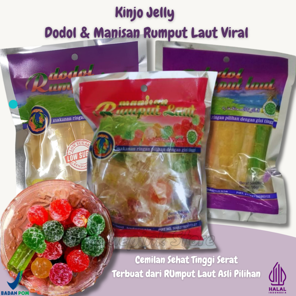 

Kinjo Jelly Candy Rumput Laut Phoenix Food Khas Lombok / Dodol Rumput Laut / Manisan Rumput Laut / Kinjo Jelly / Dodol Rumput Laut