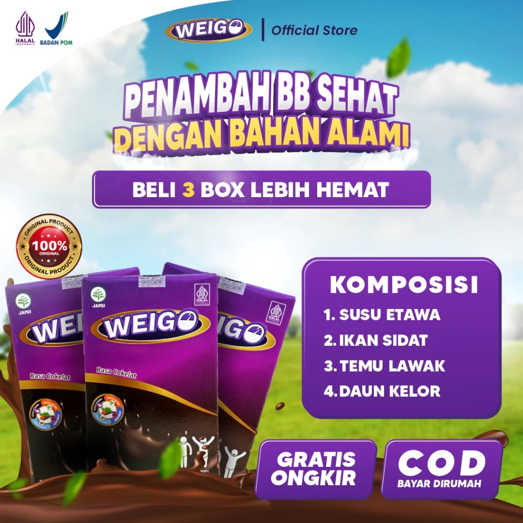 

Weigo Paket 3 Box Penambah Nafsu Makan & Penggemuk Badan Remaja Dewasa Anak