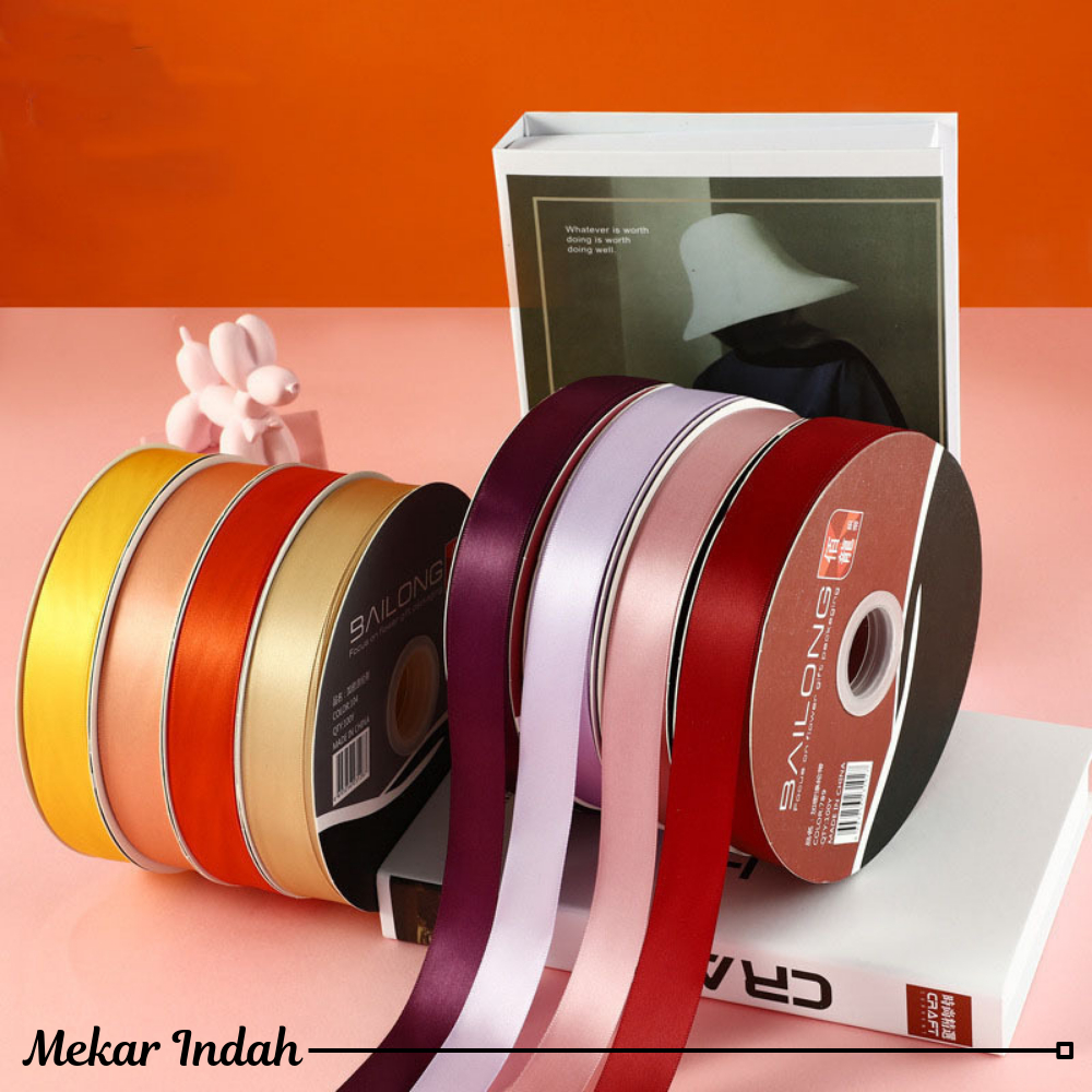 

PITA SATIN IMPORT UKURAN SEDANG LEBAR 2.5CM PREMIUM (ECER PER METER) PITA KADO GIFT BOUQUET BUNGA DEKORASI