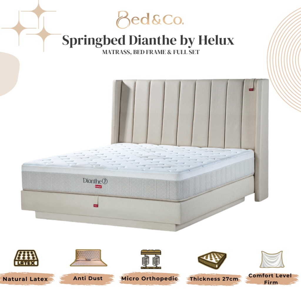 Matras Kasur Springbed Latex Helux  Dianthe - Fullset/ Divan/ Matras