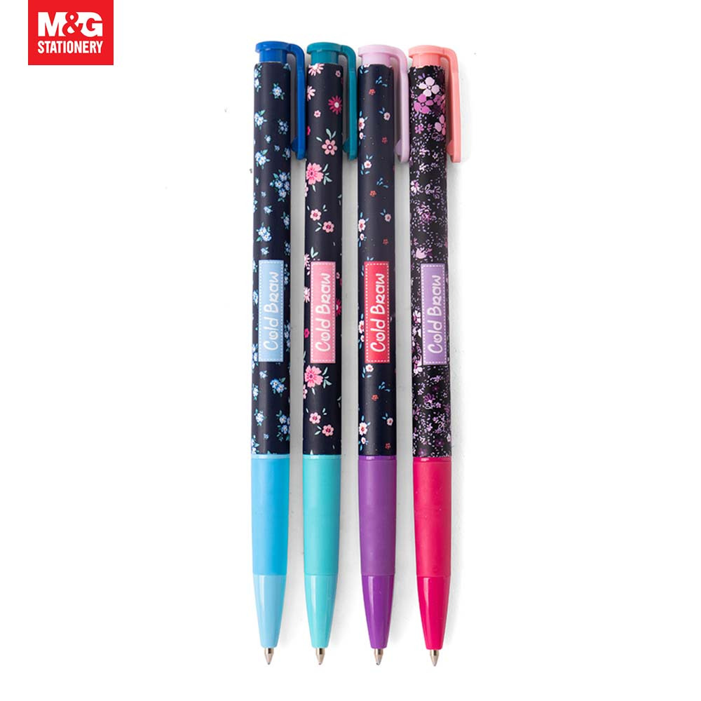 

M&G Pulpen Retractable Ball Pen Tinta Biru Motif Bunga Girly