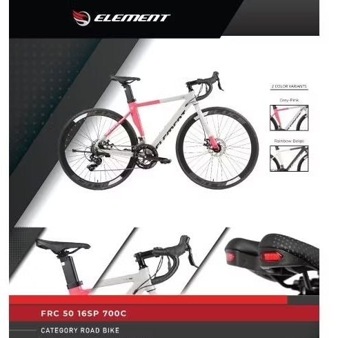 Sepeda Roadbike ELEMENT FRC 50 Alloy 700C Balap 2x8 Speed FRC 38 FRC 50 FRC38 FRC50