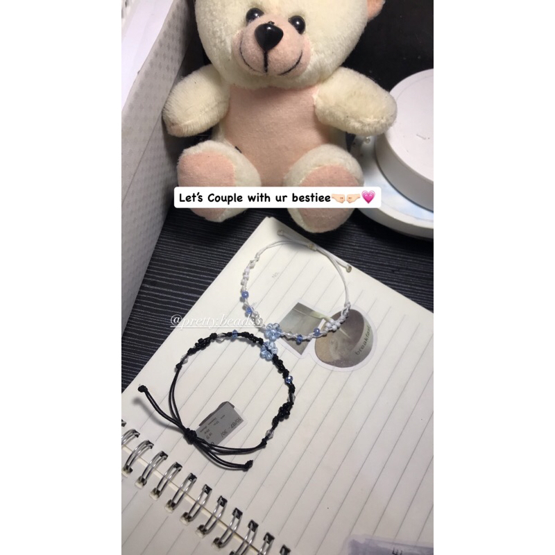 Gelang couple cewek free cincin random/gelang couple sahabat/saudara glow in the dark by pretty.bead