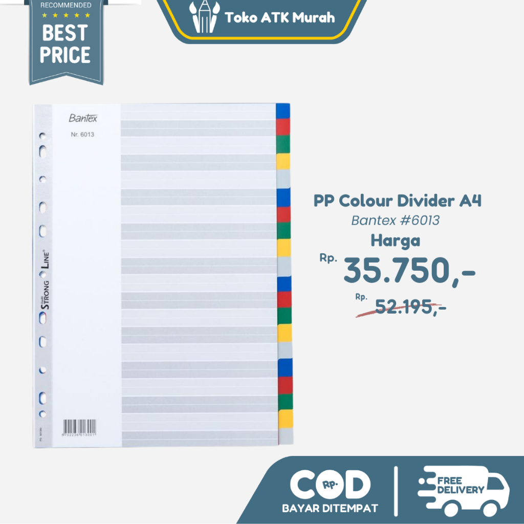 

Bantex PP Colour Divider A4 (20 pages) #6013
