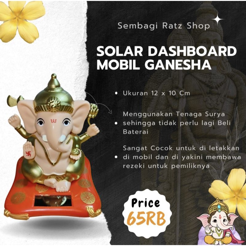 Solar Dashboard Mobil Ganesha | Pajangan Mobil Ganesha