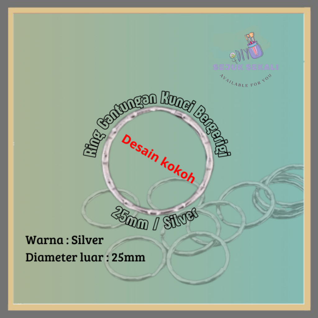 Ring Gantungan Kunci Bergerigi 25mm  Silver  Key Chain Ring 25mm (1pcs)