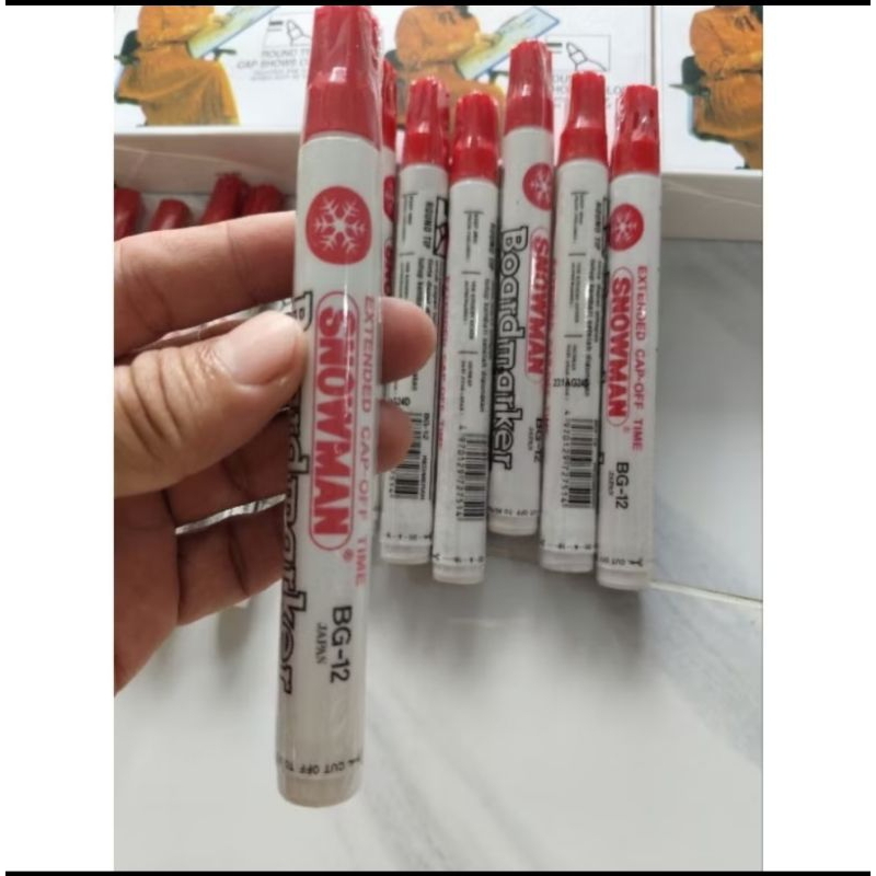 

Spidol Snowman Boardmarket BG-12 Per BOX isi 12 pcs ( Merah )