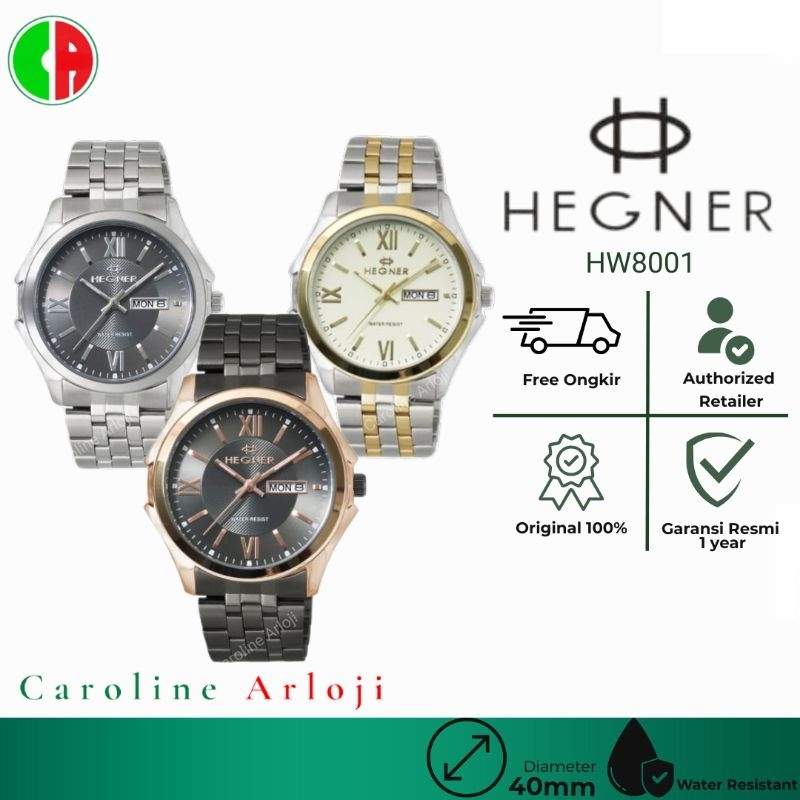 Jam Tangan Pria Hegner HW8001 / HW 8001 Original Garansi Resmi